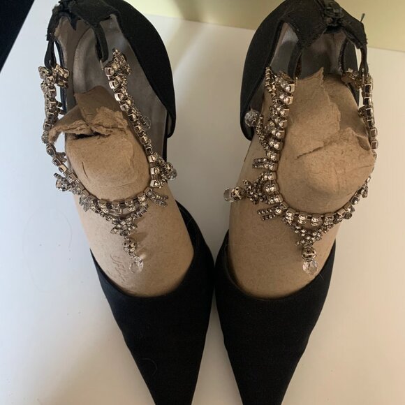 St. John crystal black ankle-strap heels - Picture 3 of 12